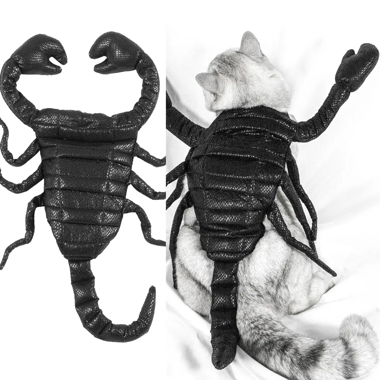 Travelwant Pet Halloween Outfits Cat Scorpion Costume Giant Fake Scorpion Cloak Dogs Cats Devil Evil Dress Up for Pet Party Cosplay Costumes