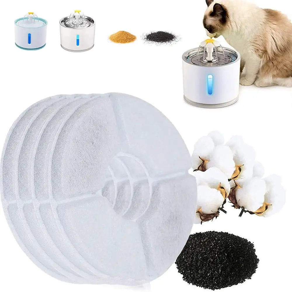 CJC 4-Pack Cat Fountain Replacement Filters | Automatic Pet Water Fountain Filters | Activated Carbon Filters