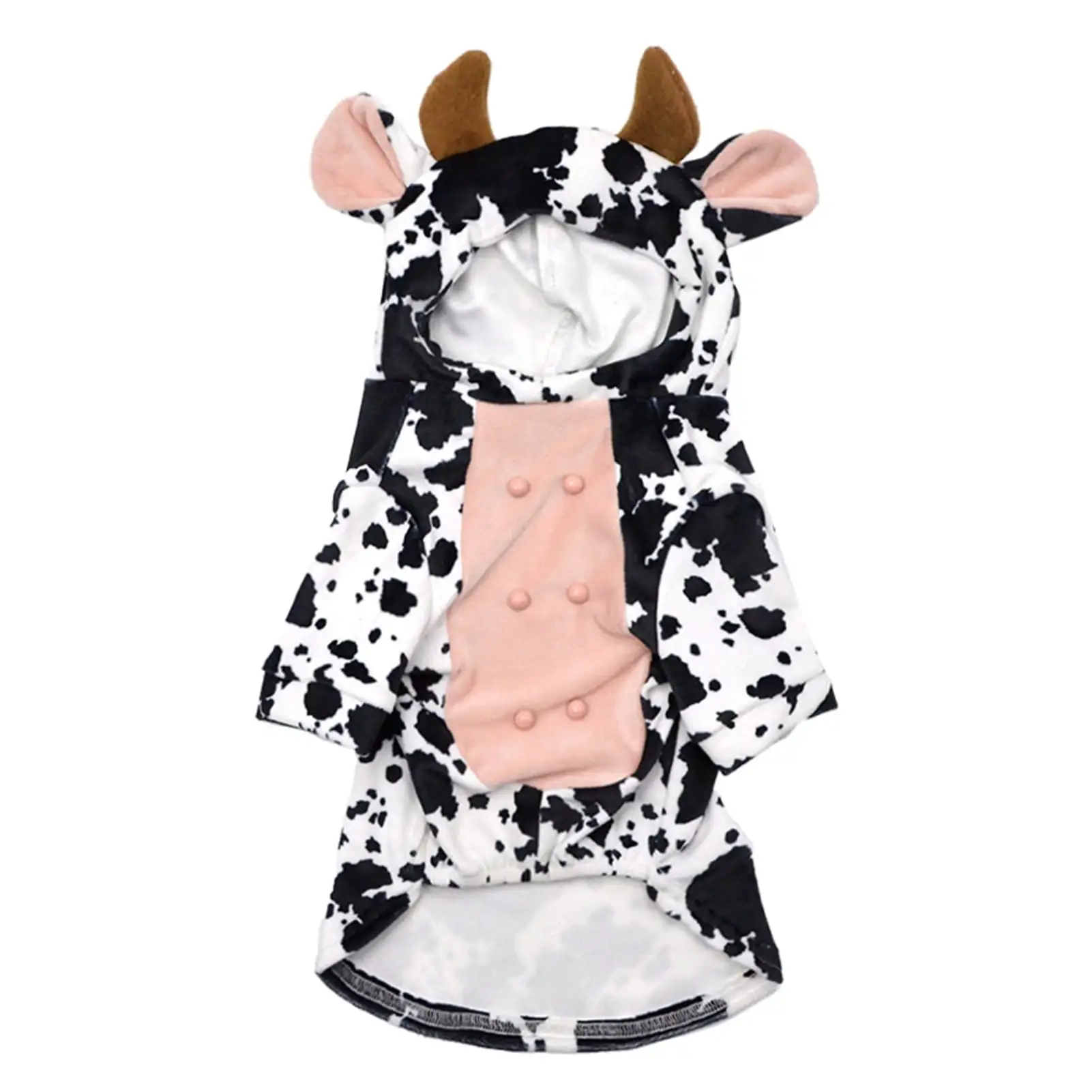 Opolski Pet Hoodie Cows Cosplay Non-shrink Creative Cat Dog Two-legged Hooded Costume for Theme Party