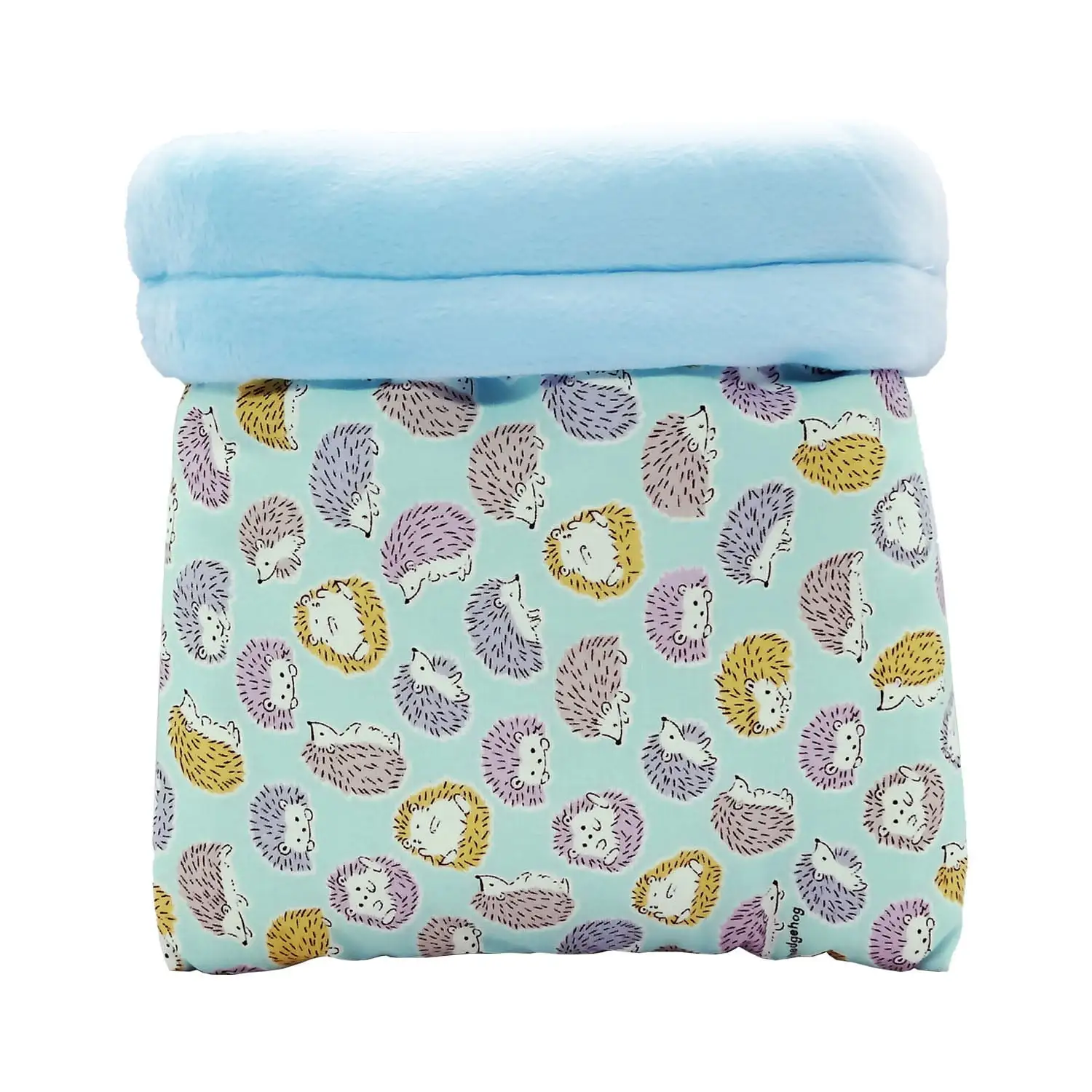 Hedgehog Cuddle Snuggle Sack Sleeping Bag Pouch for Small Animal Beds ( Blue )