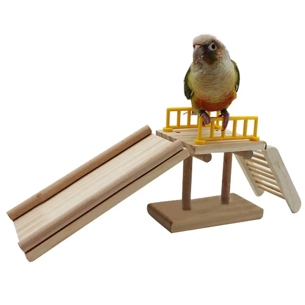 QBLEEV Bird Toys. Slide Training Ladder Trick Parrots Toys. Intelligence Educational Prop Table Cage Top Foot Toys. Birds Perch Platform for Conures Parakeets Cockatiels