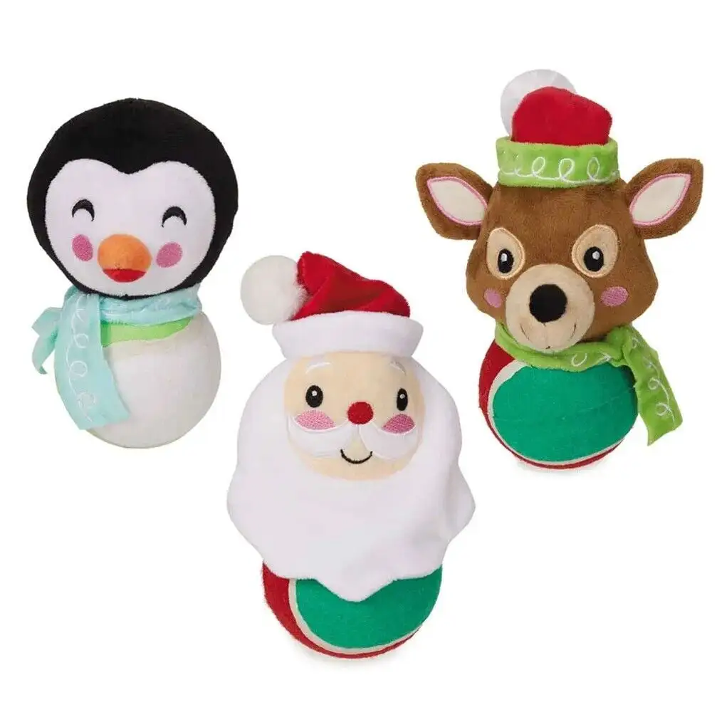 Holiday Tennis Ball Dog Toys Santa Penguin Reindeer or all 3 Toys Toss Fetch Fun (Set of 3)