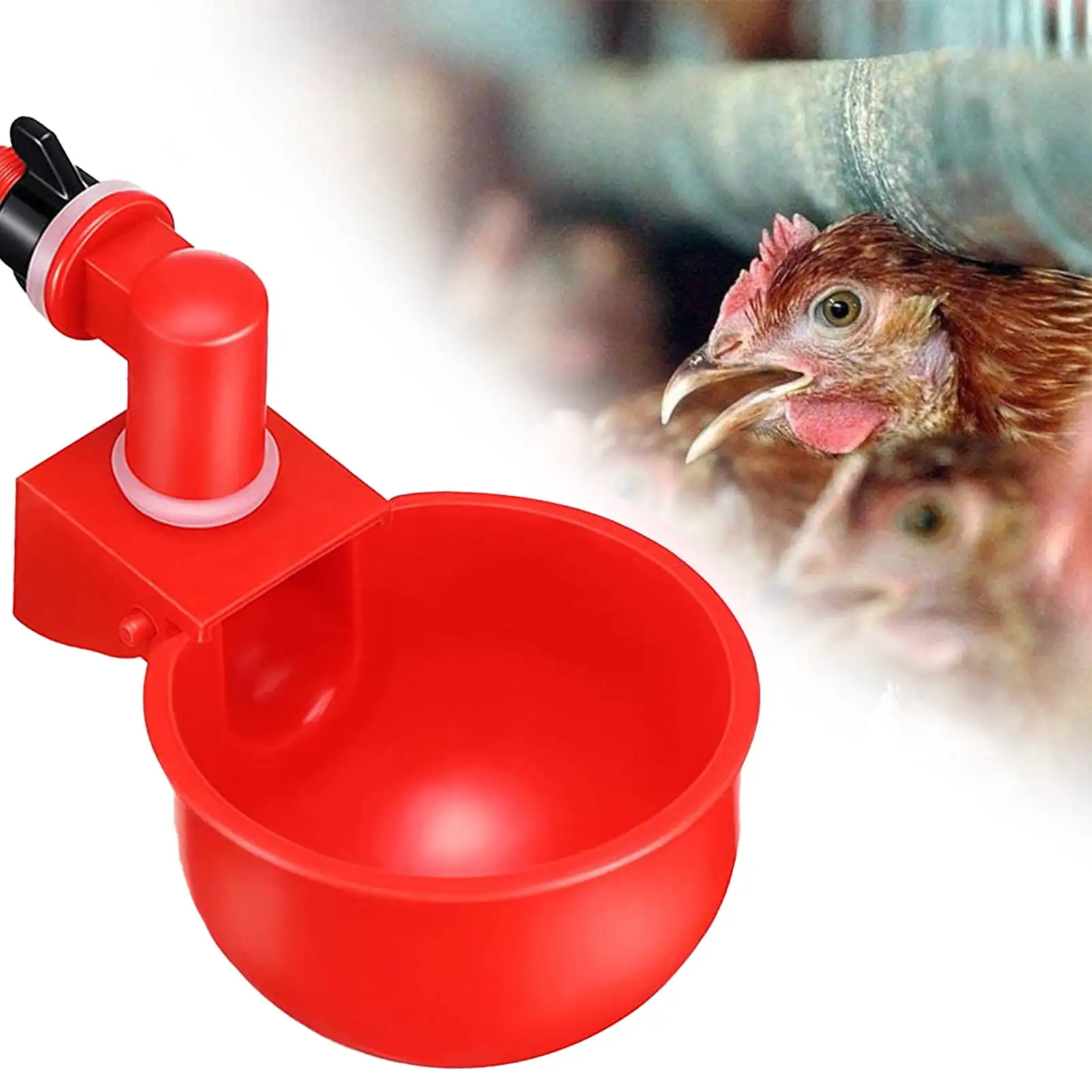 harmtty Automatic Easy Install Chicken Waterer Plastic Practical Food-grade Chicken Feeder for Home.Blue