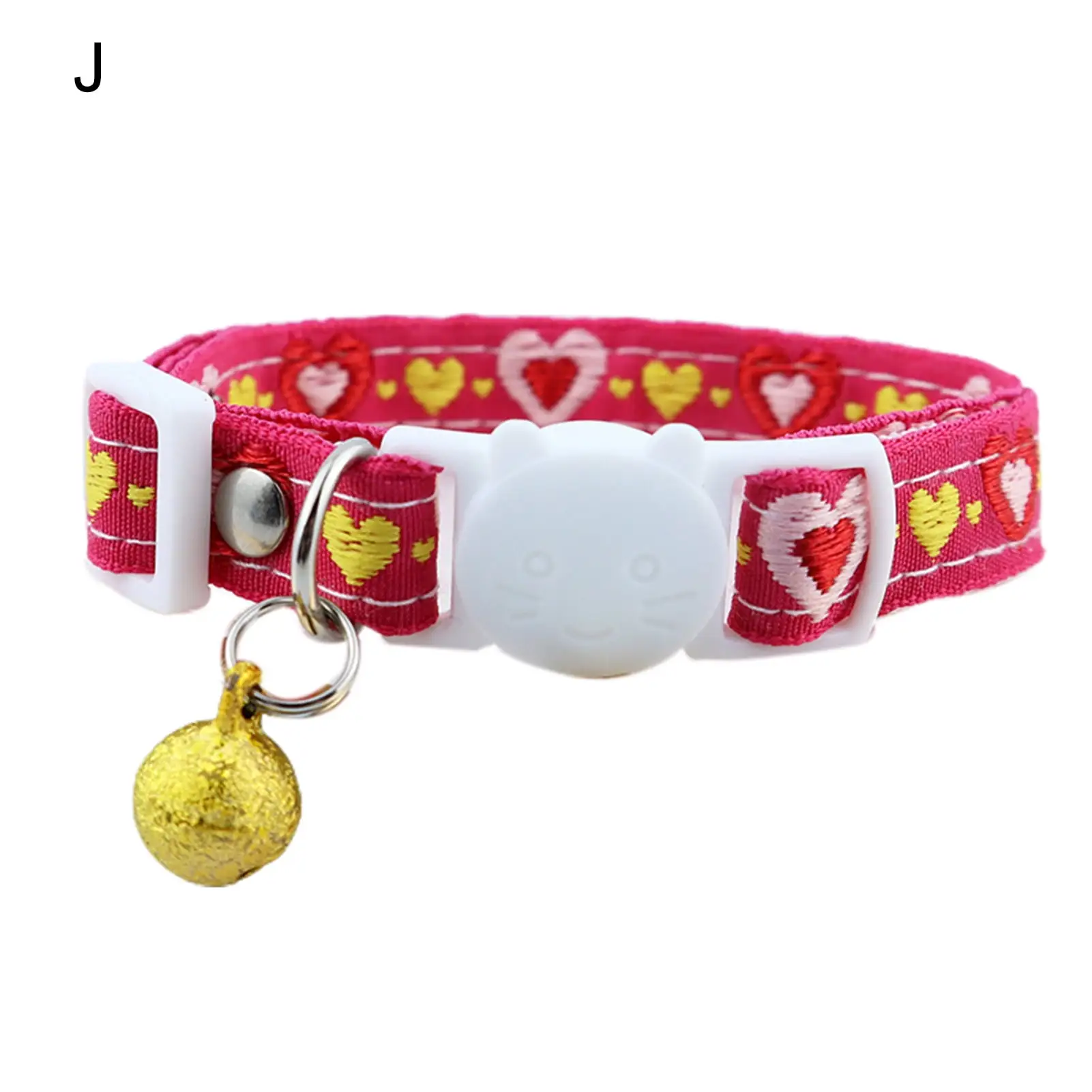 dianhelloya Pet Necklace Colorful Grids Pattern Anti-suffocation Fine Workmanship Breakaway Pet Cats Collars with Bell for Valentines Day