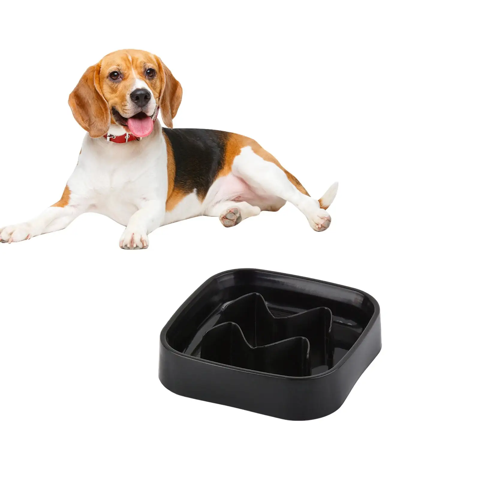 dnusflzt Slow Feeder Dog Food Bowl.Square Anti-Chocking Puzzle Dog Food Bowls Non-Slip Interactive Dog Feeding Bowls That Slow Down Eating Maze Dog Dishes for Medium Large Dog