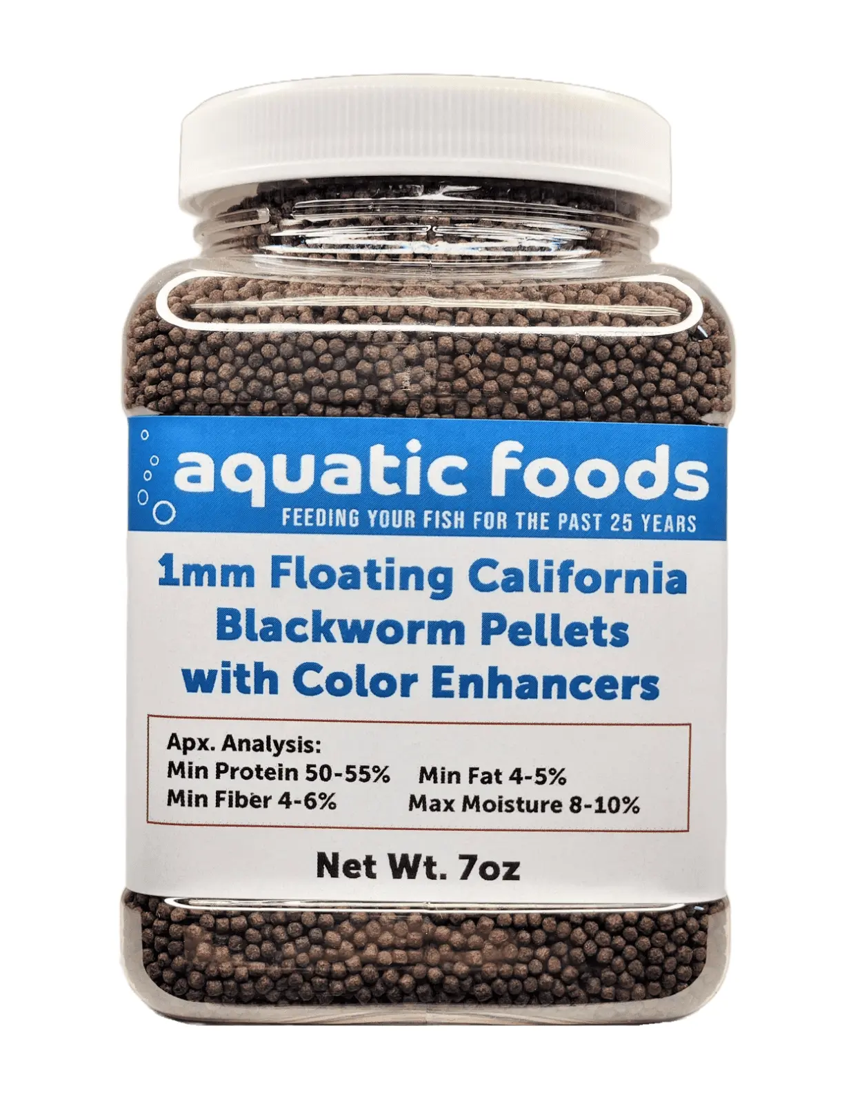 1 mm Floating Blackworm Pellets with Color Enhancers & Vitamins. Great for All Tropical Fish. Marine Fish. Cichlids. Carnivores. Discus. Coldwater Fish. Koi & Pond Fisha?|7oz Small Jar