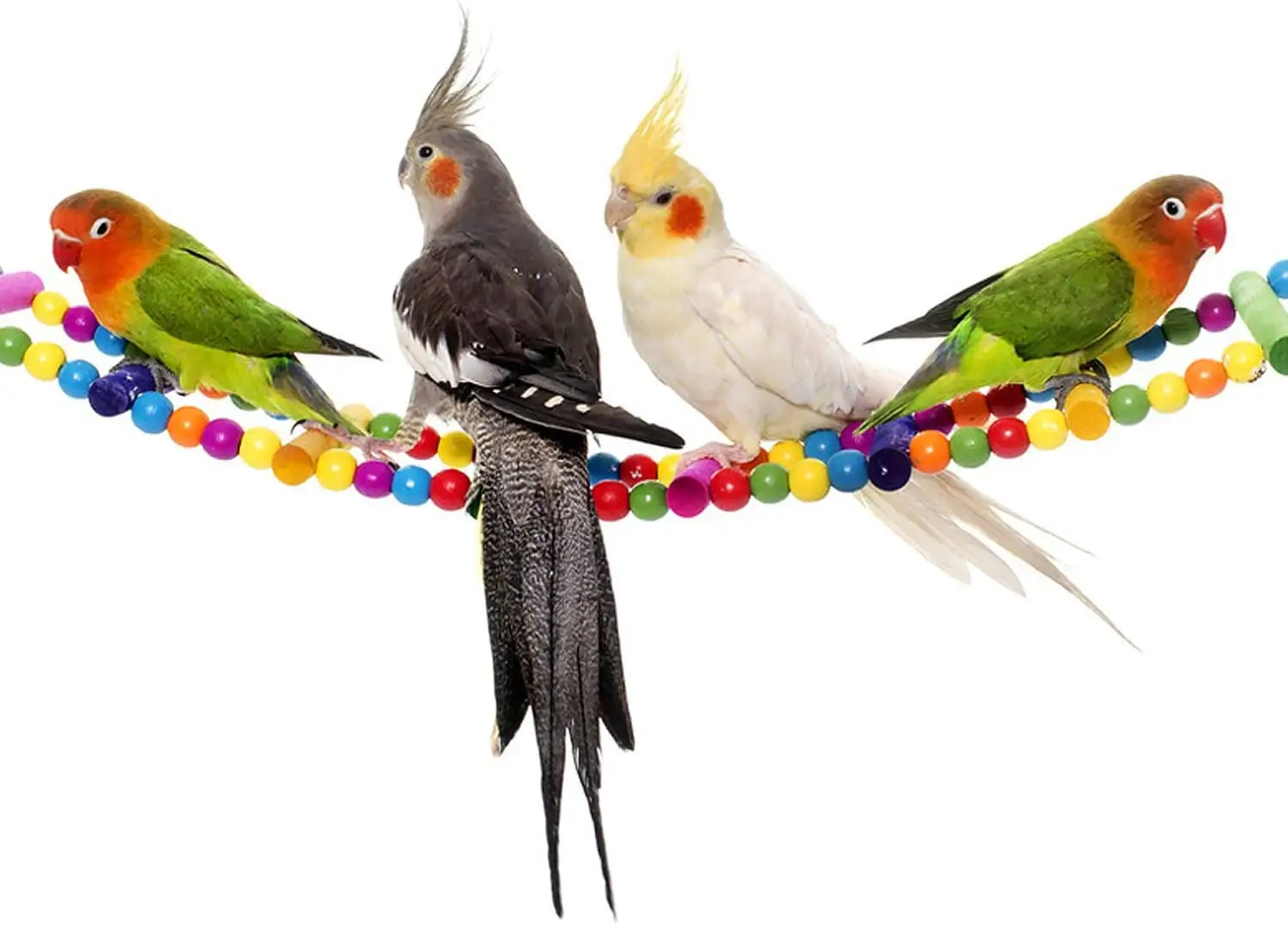 Walbest Bird Parrot Toys Ladders Swing Chewing Toys Hanging Pet Bird Cage Accessories Hammock Swing Toy for Small Parakeets Cockatiels. Lovebirds. Conures. Macaws. Lovebirds. Finches. 17inch 6 Ladders