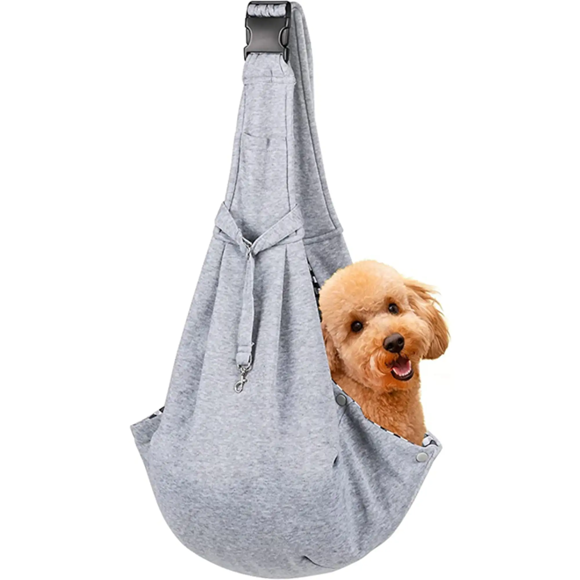 Pet Dogs Carrier Bag Outdoor Travel Walking Dog Shoulder Bag Puppy Sling Handbag Tote Pouch.Light grey