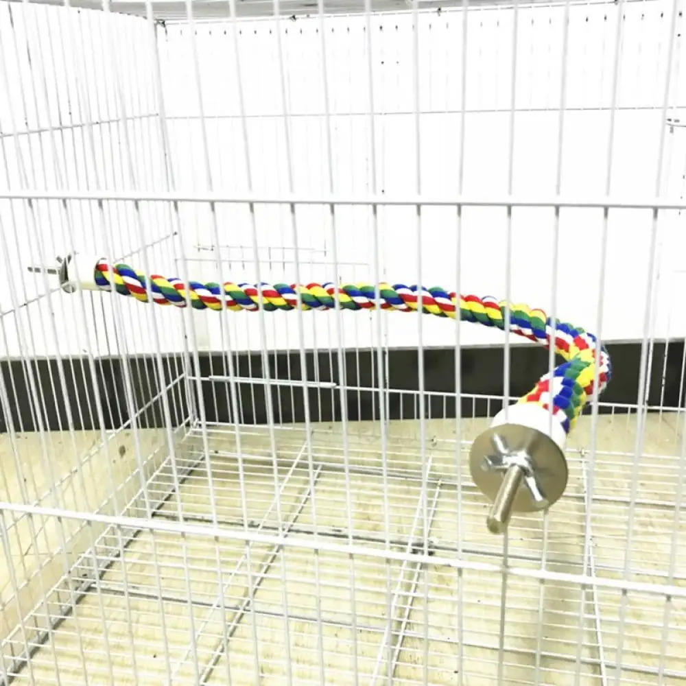 LEMETOW Bird Rope Perches Cage Accessory Comfy Perch Parrot Cotton Bungee Bird Toys