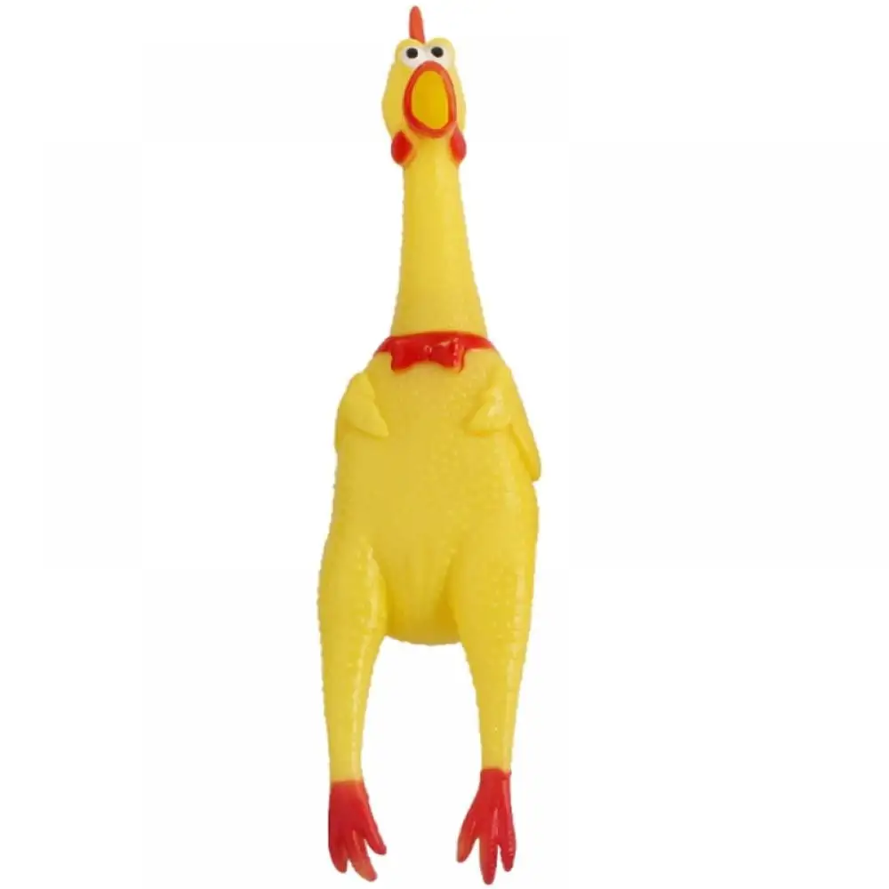 Screaming Chicken Dog Toys - Large 15 - Yellow Rubber Squeeze Squeaky and Screaming Chicken for Pets or Kids