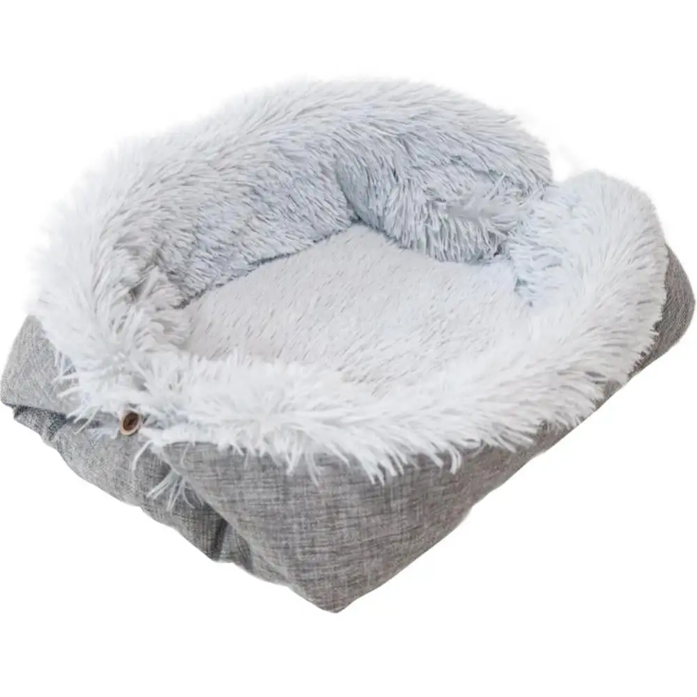 Cat Beds. Foldable Convertible Washable Pet Bed Mat Dog Crate Bed Calming Dog Bed Plush Fluffy Cat Bed Faux Fur Warming Pet Bed for Small Medium Cat-Kitten Puppy