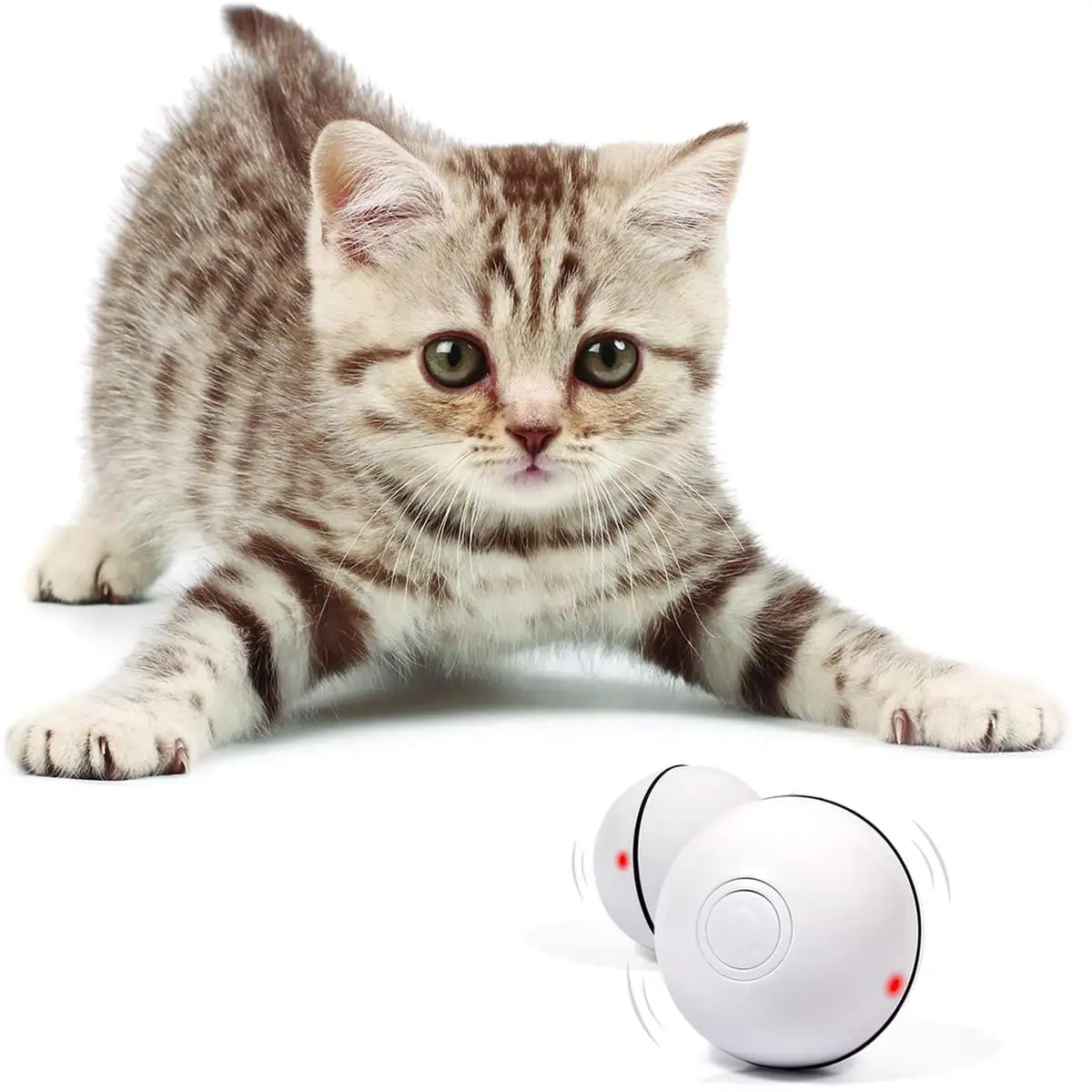 LED Light Teaser Cat Ball. 1 Pcs USB Rechargeable LED Light Up Interactive Toy Ball Cat Dog Toy