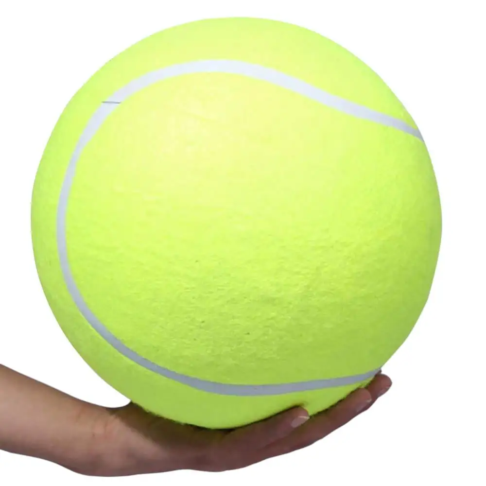 Pet Toy. 9.5 Big Dog Ball Rubber Giant Tennis Ball. Thicker Durable Mega Jumbo Dog Play Supplies Fun Thrower Chucker Training.Pet Instincts Interact Fetch Balls