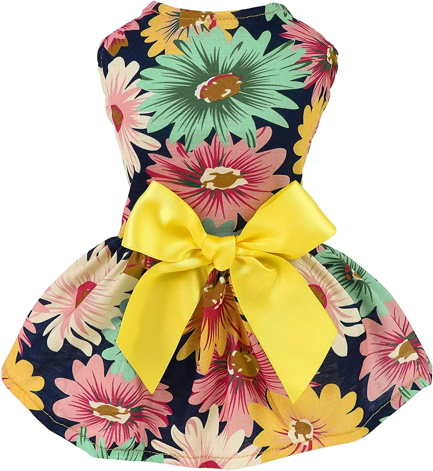 Fitwarm Pet Elegant Floral Ribbon Dog Dress Shirt Vest Sundress Clothes Apparel XXS