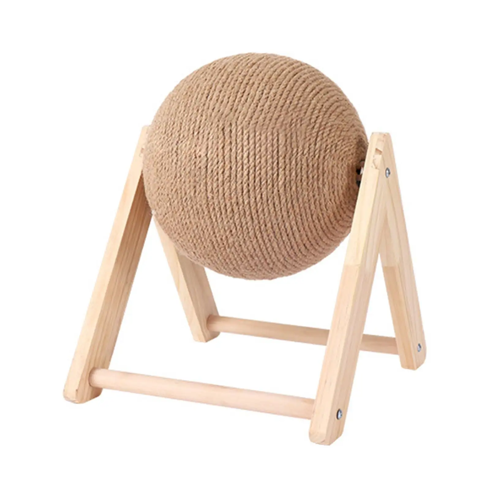 Wooden Cat Scratching Ball Wear-Resistant Grind Claw Stable Interactive Training Furniture Exercise Scratcher Funny . S S