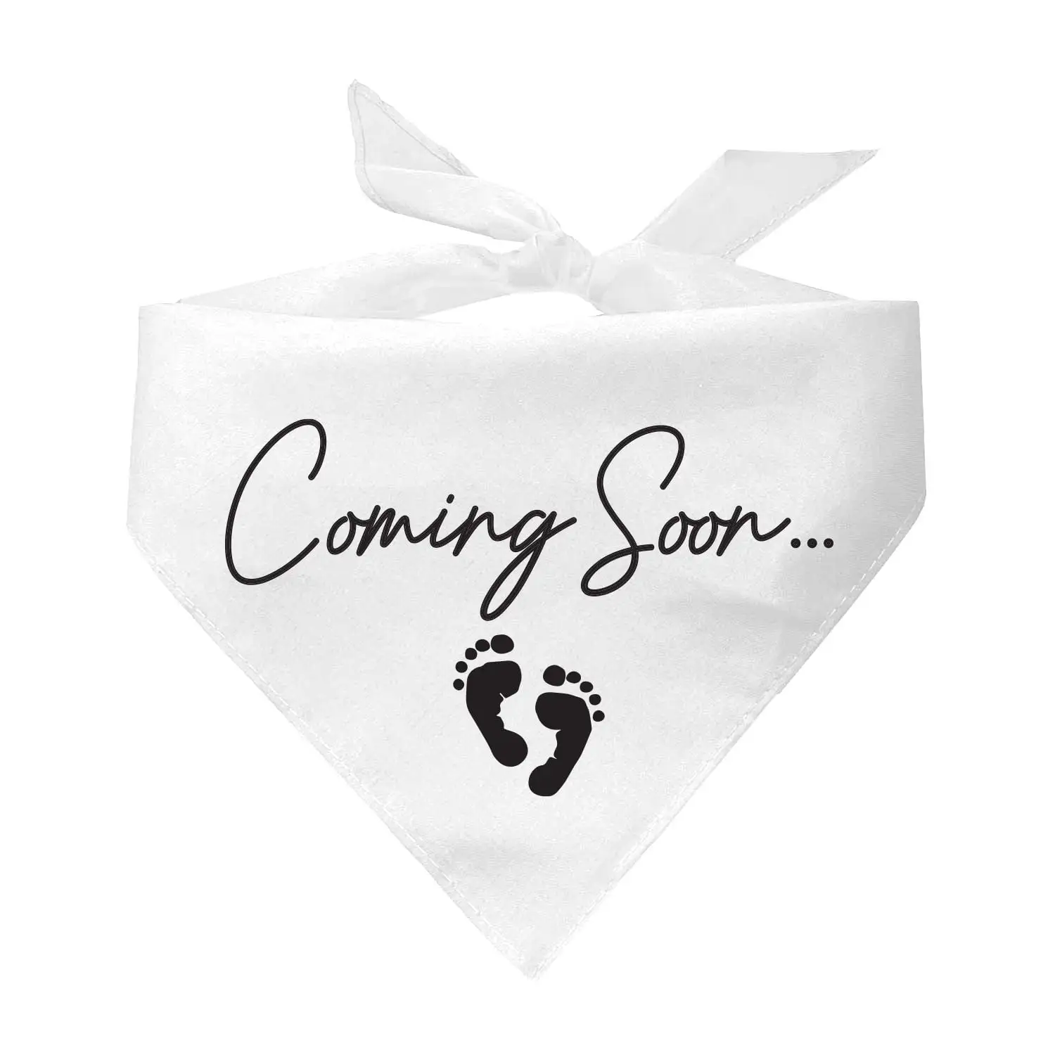 Coming Soon With Baby Feet Baby Announcement Gold Triangle Dog Bandana