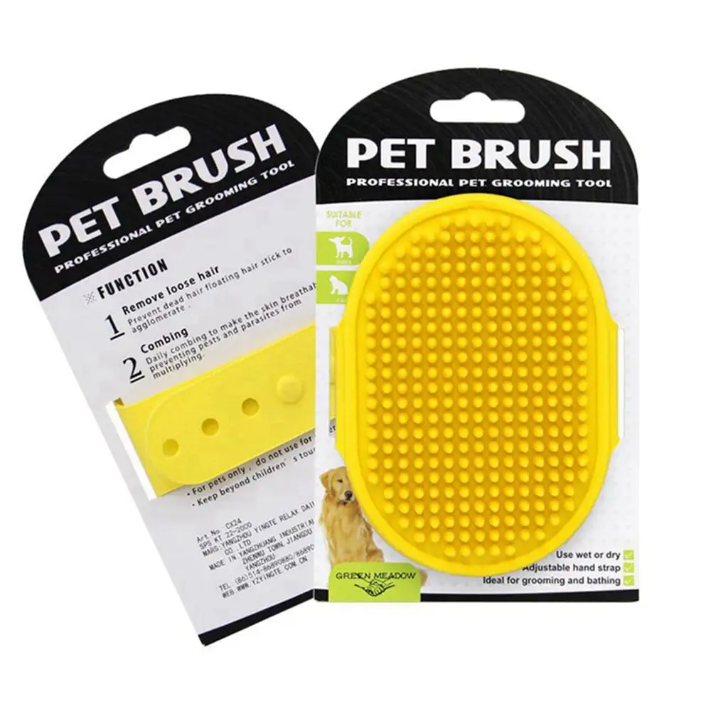 1 Pack Dog Bath Brush. Premium Cat Shampoo Brush. Soothing Massage Pet Rubber Comb. Adjustable Ring Handle. Soft Silicone Grooming Brush Suitable for Long Short Haired Dogs and Cats