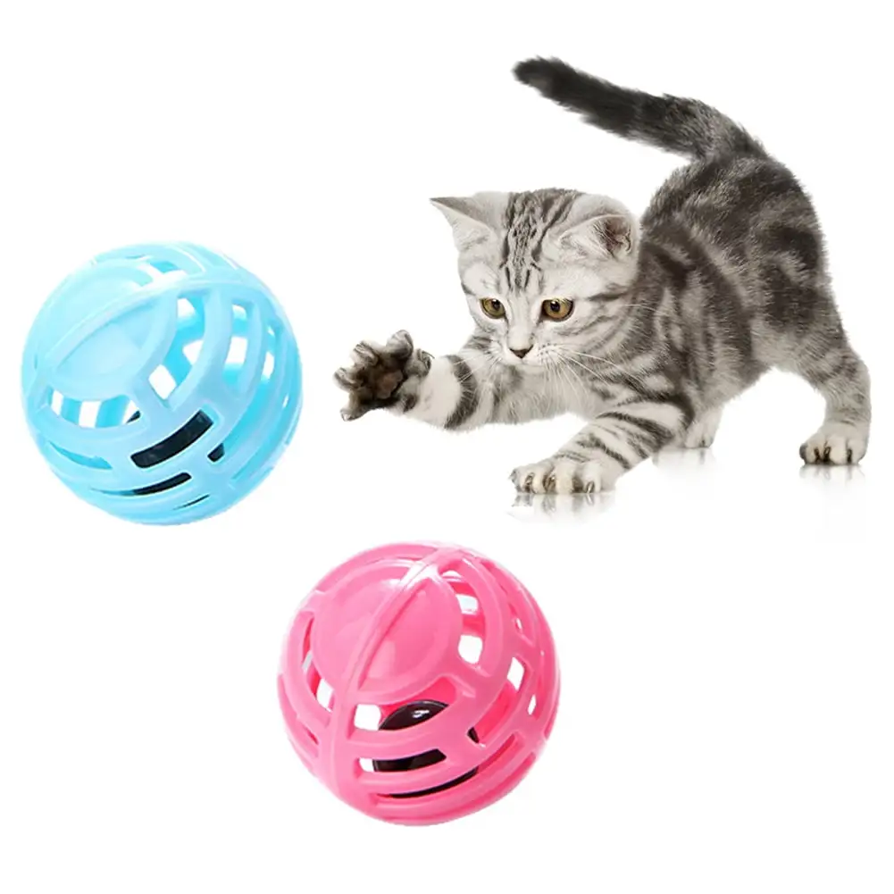 Walbest Cat Toy Balls Plastic Lattice Ball with Bell for Cat Kitten. Blue