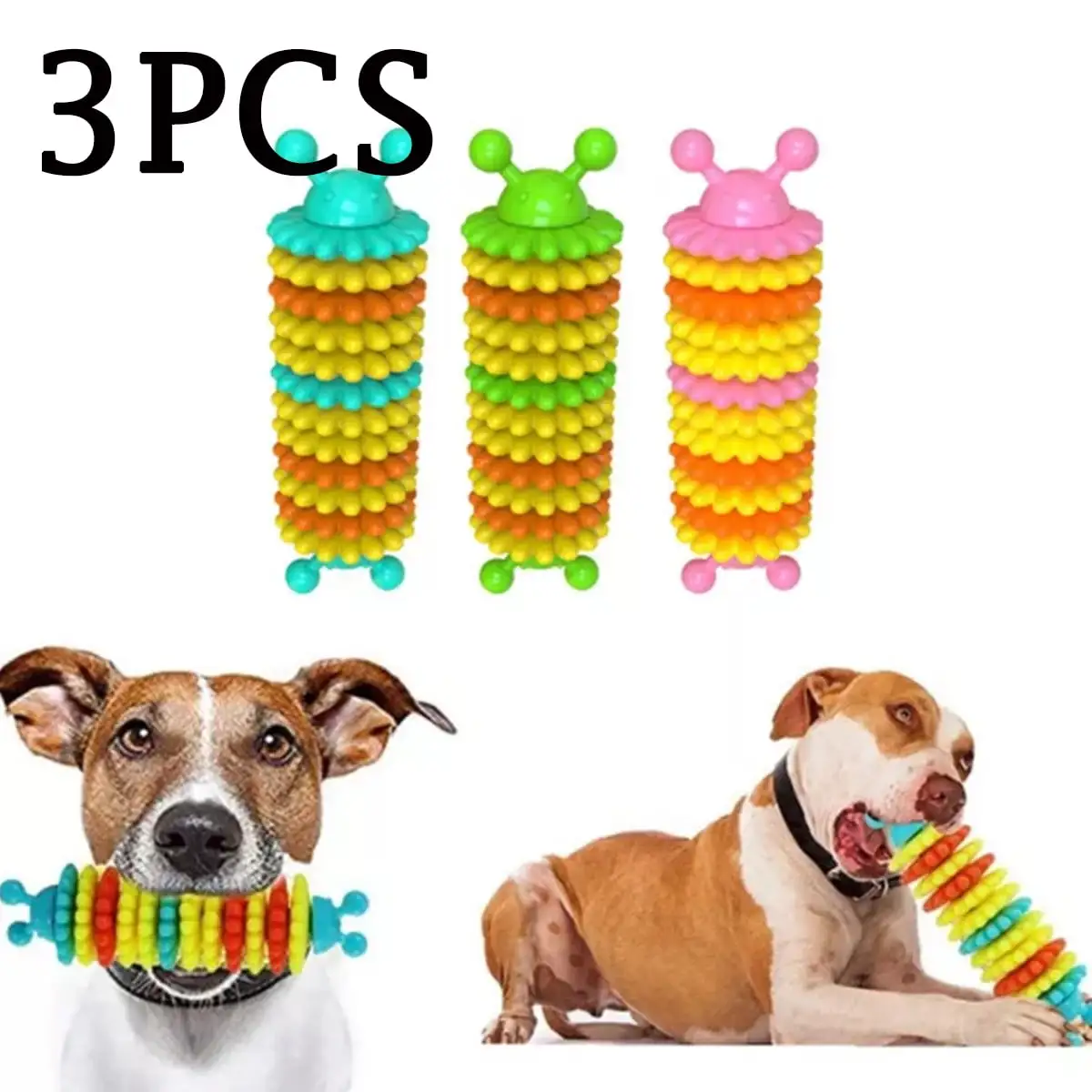 3PCS Dog Chew Toys for Aggressive Chewers Large Breed Non-Toxic Natural Rubber Durable Indestructible Dog Toy Tough Durable Puppy Chew Toy for Medium/Large Dogs