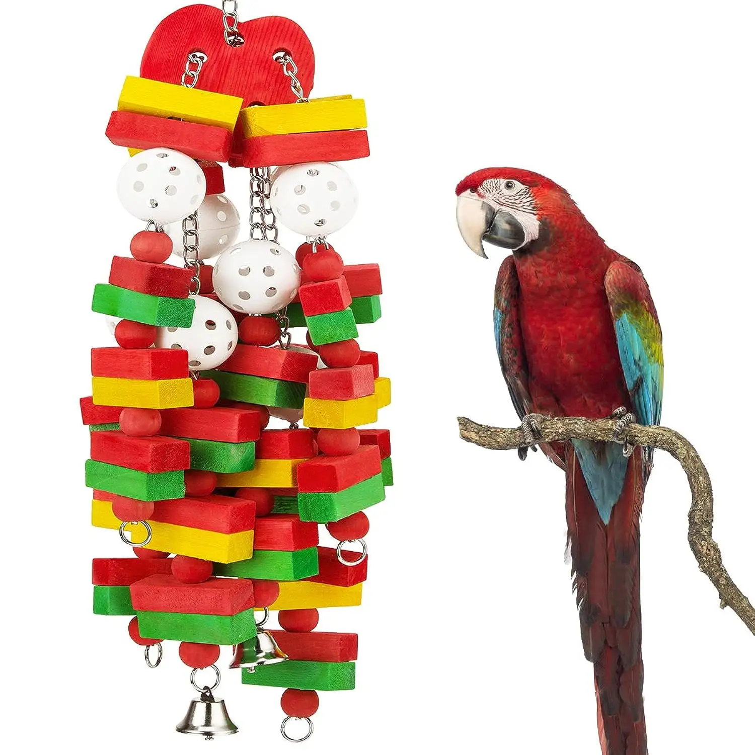 Holzlrgus Large Bird Parrot Toys for Cockatoos African Grey Macaws and Amazon Parrots