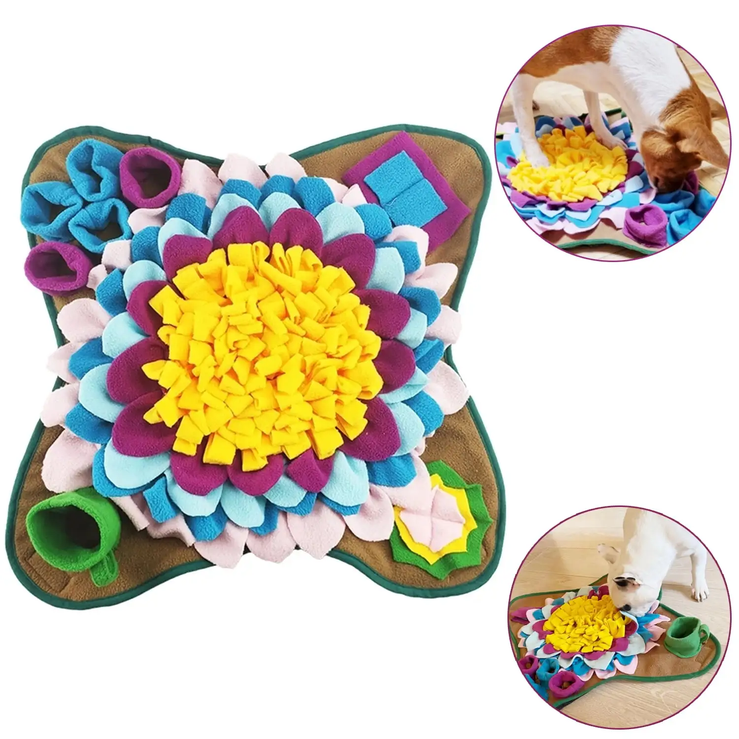 Snuffle Mat for Dogs. Stimulating Sniffing Mat for Dogs. Calming Fun Feeding Mat for Dogs-50x50 cm