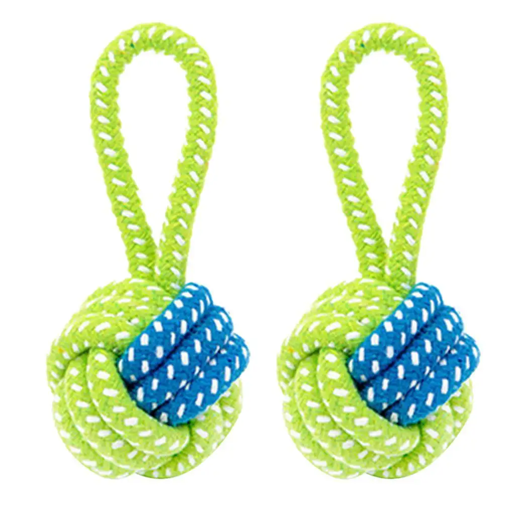 2 Count Quality Dog Ball Toys Tug-of- Rope Toy for Interactive Your Dog Single Ball 2