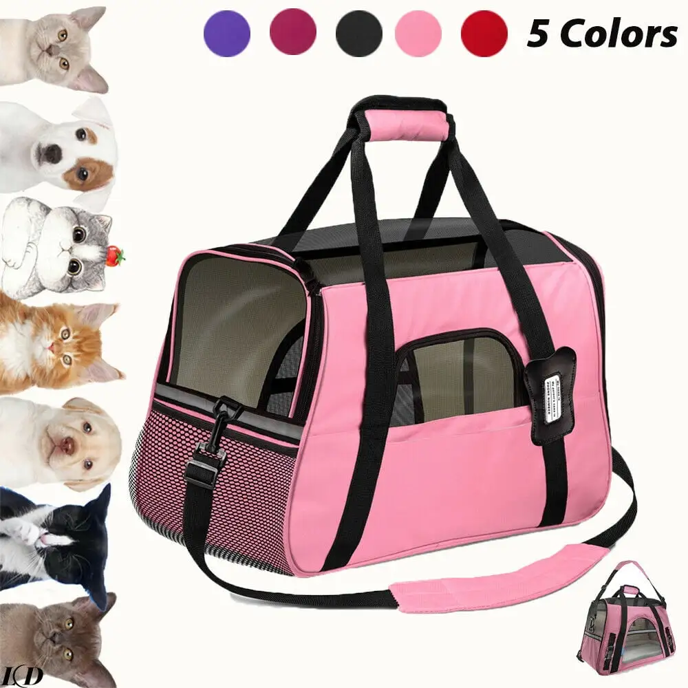 Pet Dog /Small Cat Carrier Soft Sided Comfort Bag Travel Case Airline Approved