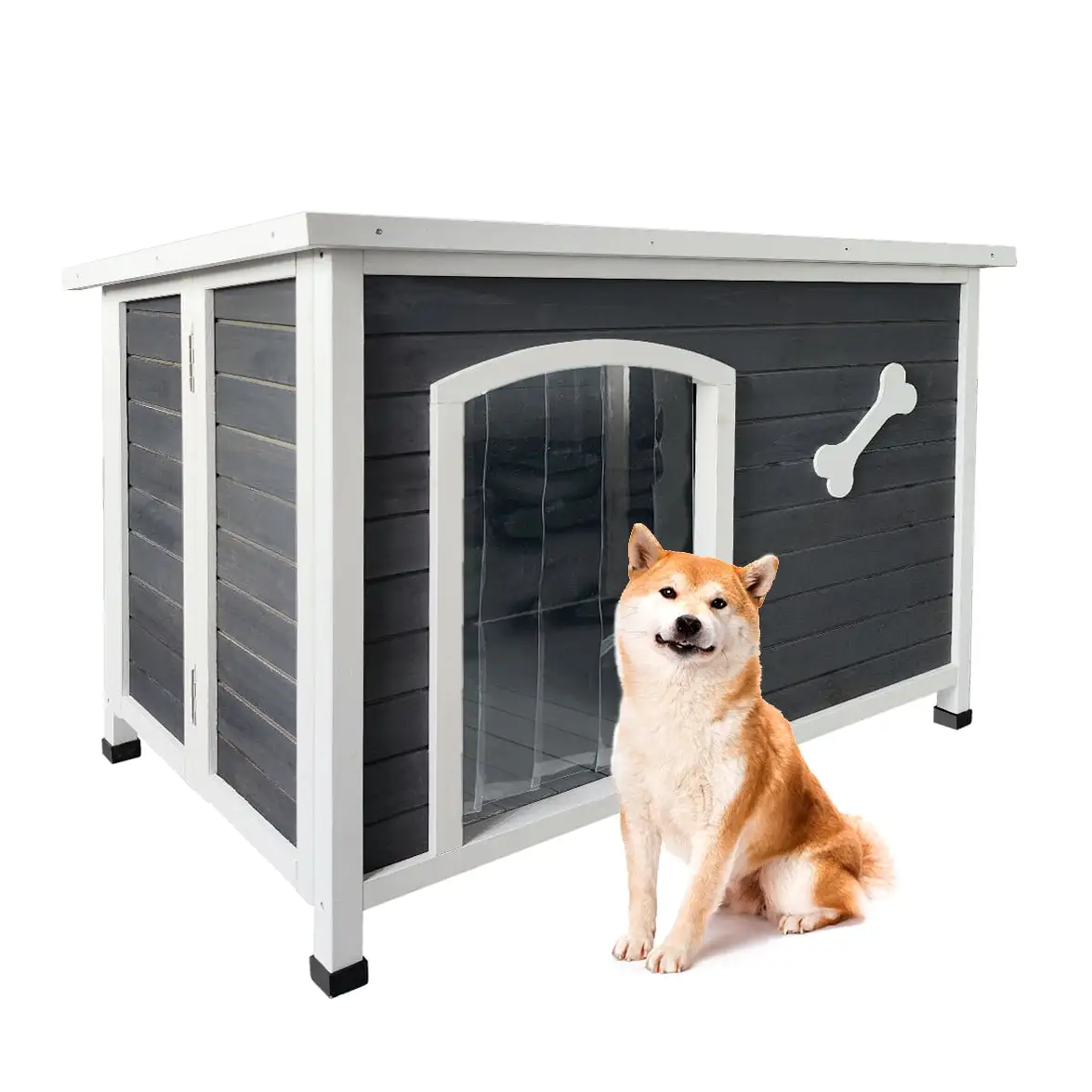 Clearance! Large Wooden Dog House. Outdoor Waterproof Dog Cage. Windproof and Warm Dog Kennel Easy to Assemble