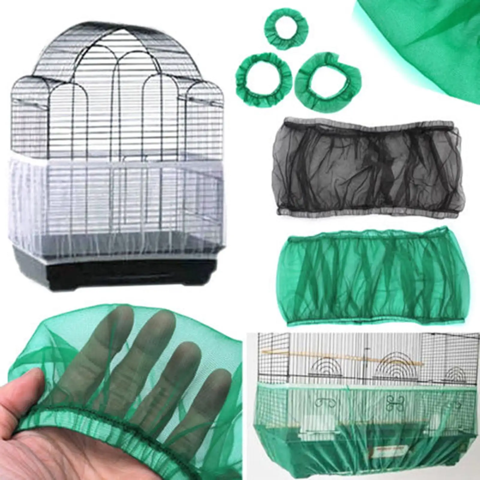 Cheer.US Cage Cover Machine Washable Heavy-duty Top Net Yarn Round Square Cages Universal Birdcage Cover for Home