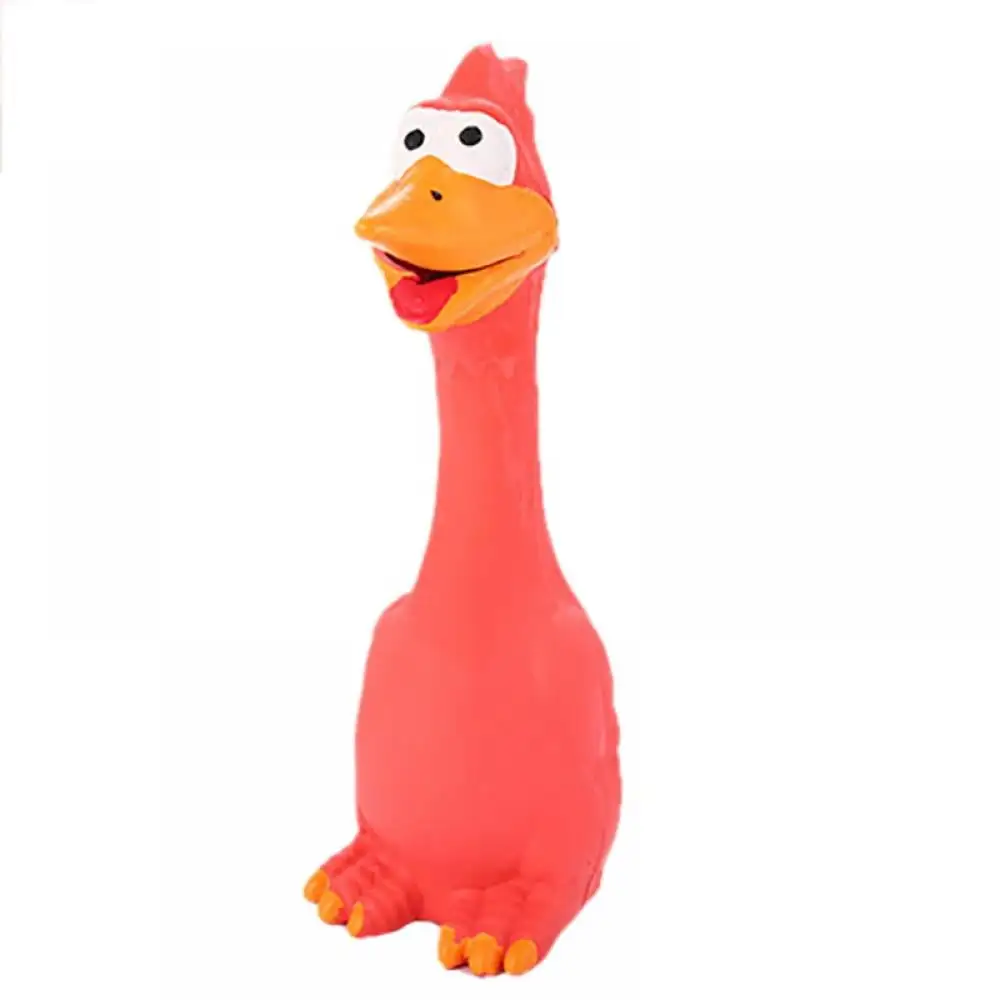 Squeeze Me Rubber Chicken Toy. Large Squeeze Chicken Prank Novelty Screaming Rubber Chickens for Kids Squawking Loud Sound Noise Making Party Favor Prank Dog Toy