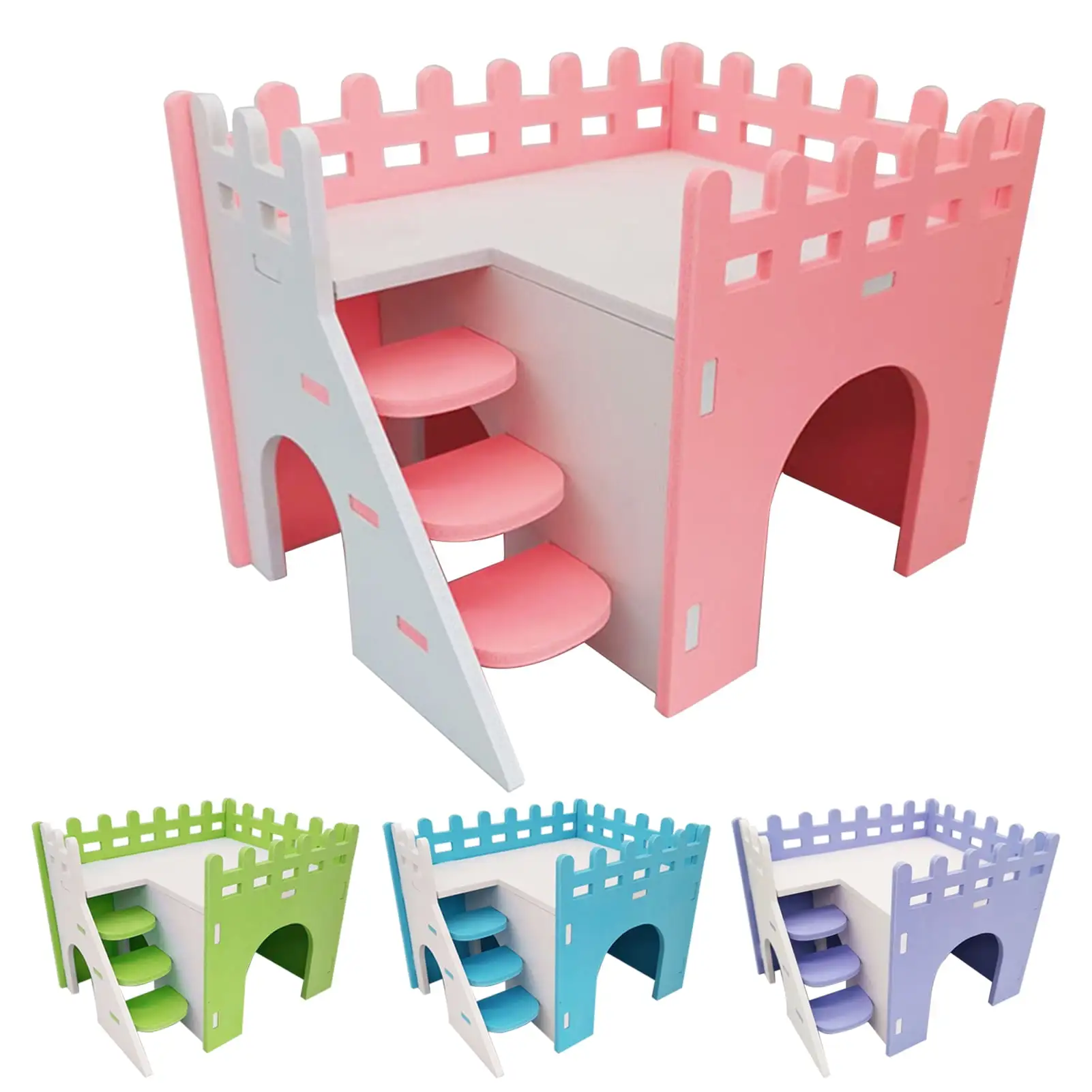 Walbest Hamster Hideout House Wooden Living Hut Exercise Funny Nest Toy for Mouse. Chinchilla. Rat. Gerbil and Dwarf Hamster