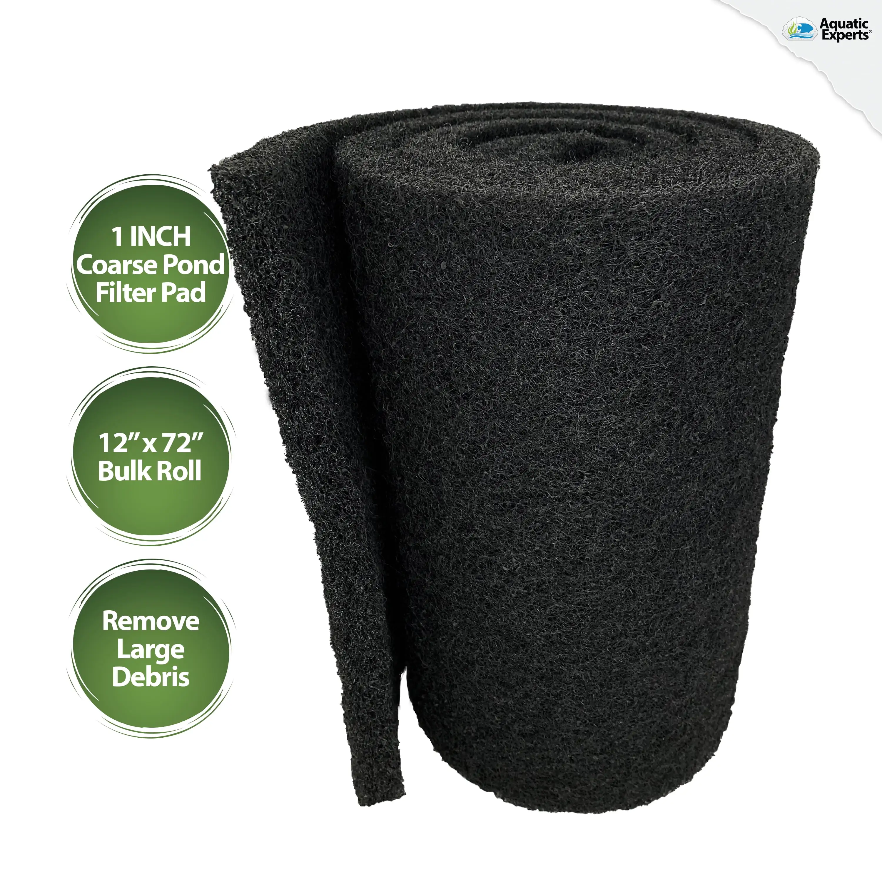 Aquatic Experts - Classic Black Koi Pond Filter Pad. Coarse Filter Pad. Bulk Roll. 12 X 72 X 1