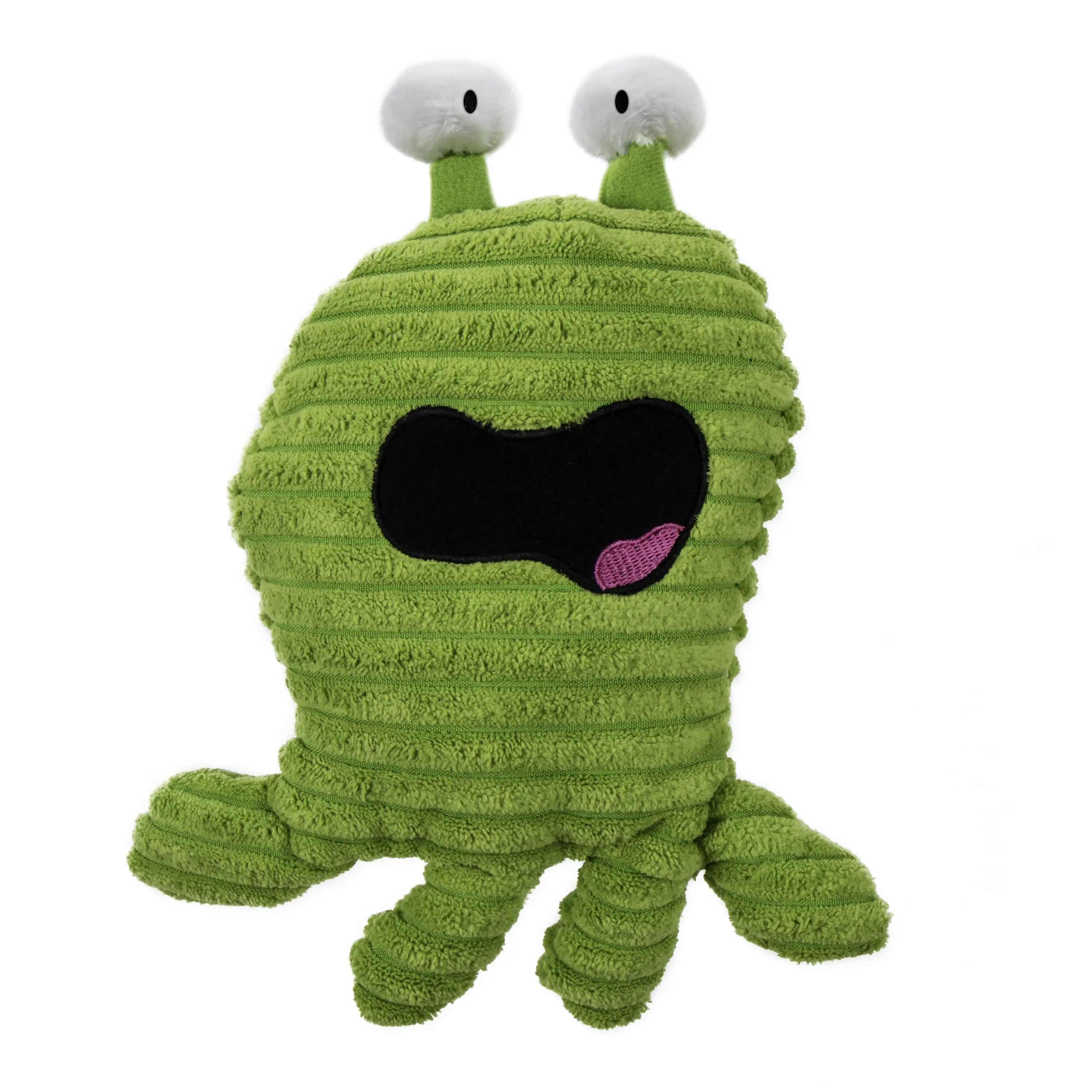 goDog PlayClean Germs Squeaky Plush Dog Toy with Odor-Eliminating Essential Oils. Chew Guard Technology - Green. Large