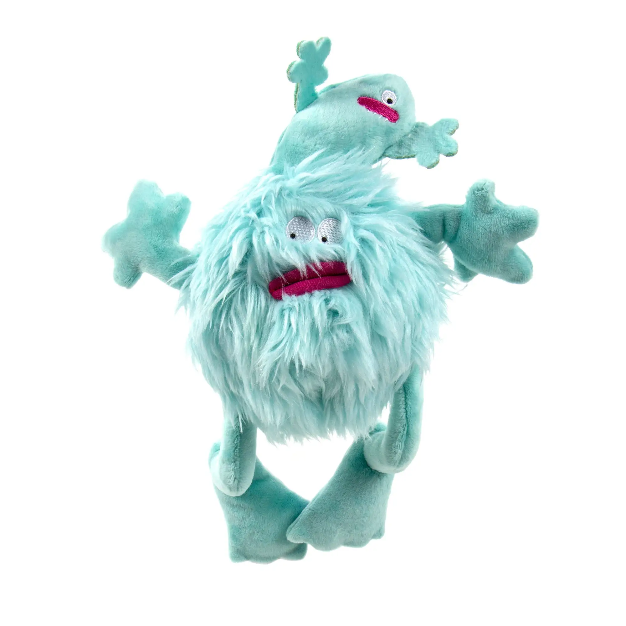 goDog PlayClean Germs Squeaky Plush Dog Toy with Odor-Eliminating Essential Oils. Chew Guard Technology - Seafoam. Small