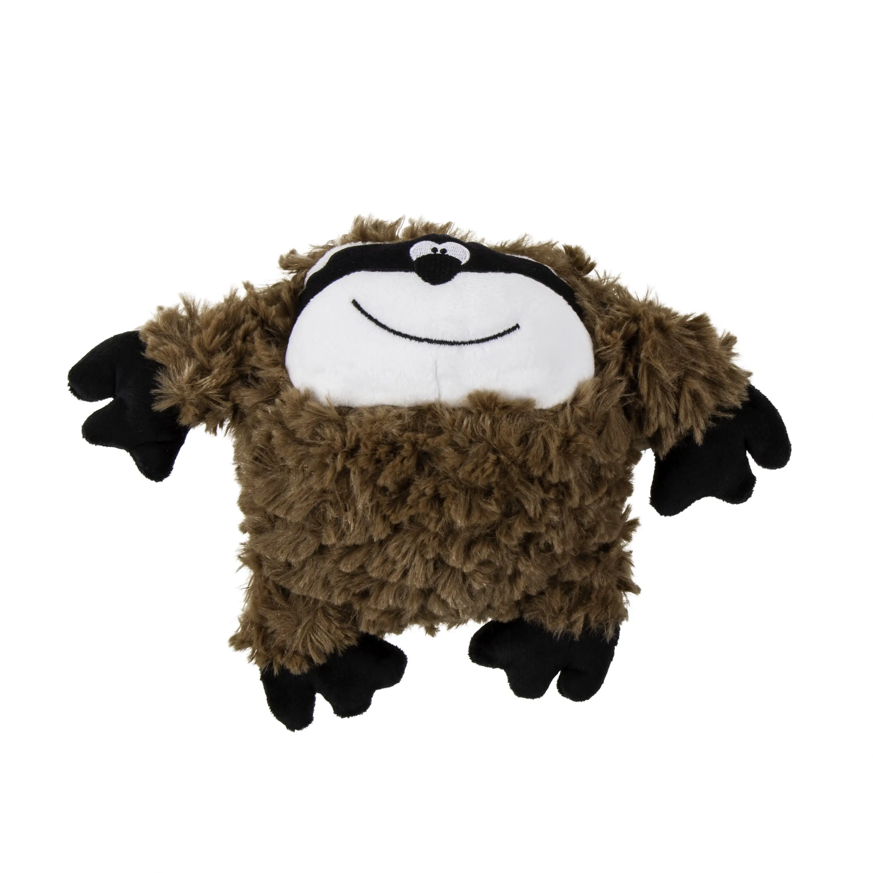 goDog PlayClean Sloth Squeaky Plush Dog Toy with Odor-Eliminating Essential Oils. Chew Guard Technology - Brown. Small