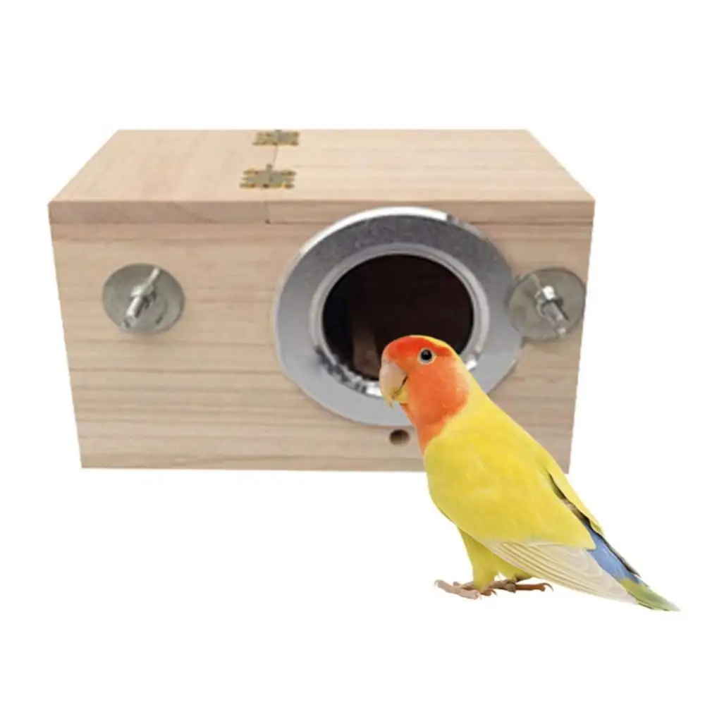 homozy Bird Nests Box for Cages Parakeet Breeding Box Wood Budgie House for Lovebirds Cockatiel Parrot Mating Aviary Box