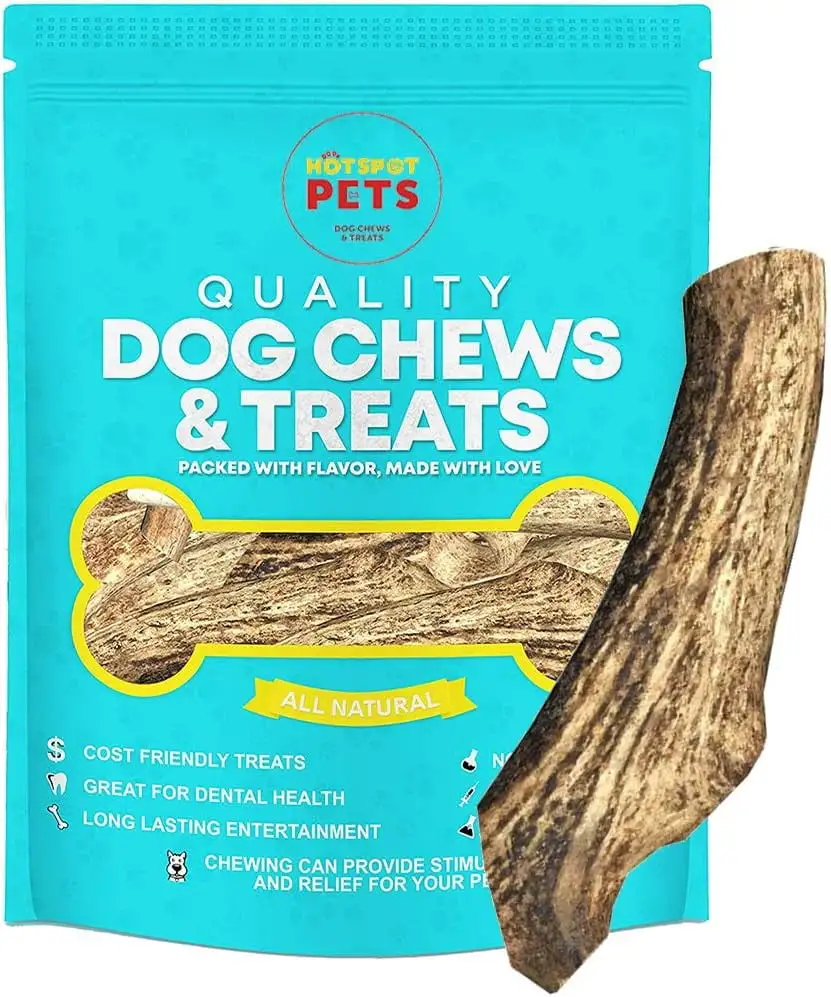 hotspot pets Antlers for Dogs. Naturally Shed Elk Antlers. All Natural Elk Antler Dog Chew Rawhide Alternative Made in USA - for Aggressive Chewers (X-Large)