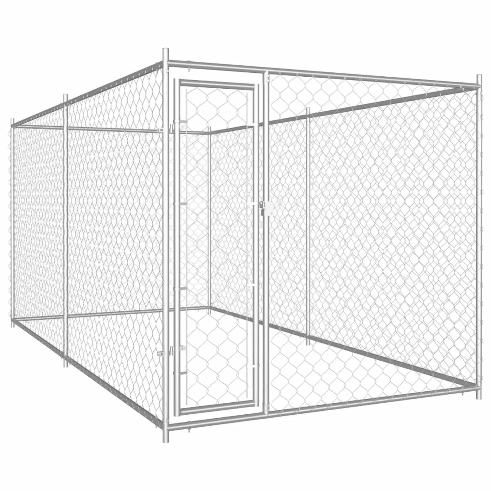 moobody Dog Kennel Galvanized Steel Mesh Sidewalls Fence Playpen Lockable Gate Cat Duck Chicken Fence Exercise Fence 150.4 x 75.6 x 72.8 Inches (L x W x H)