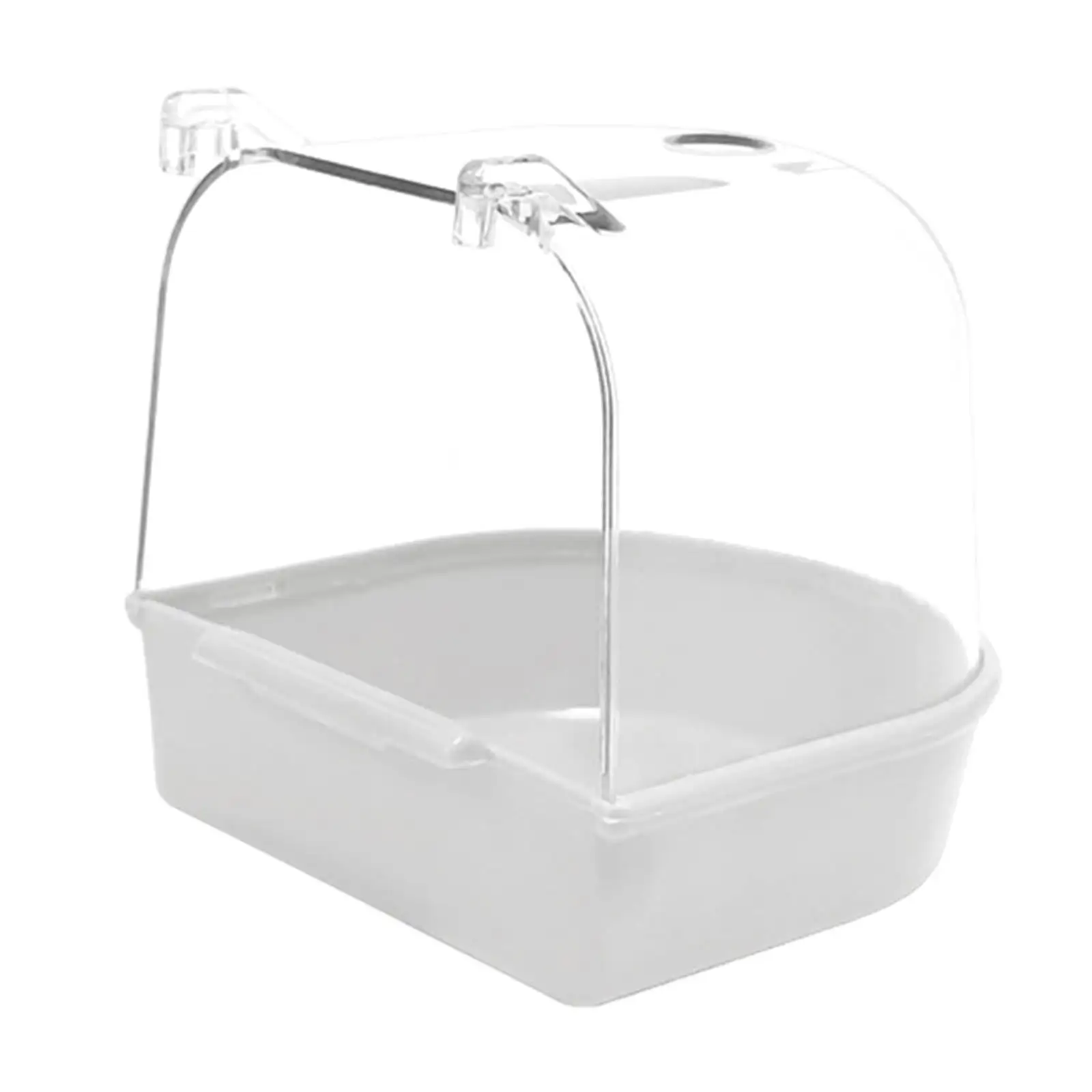 oshhnii Bird Bath Box Bird Bathtub Parrot Bathing Tub for Budgie Parakeets Cockatiel White