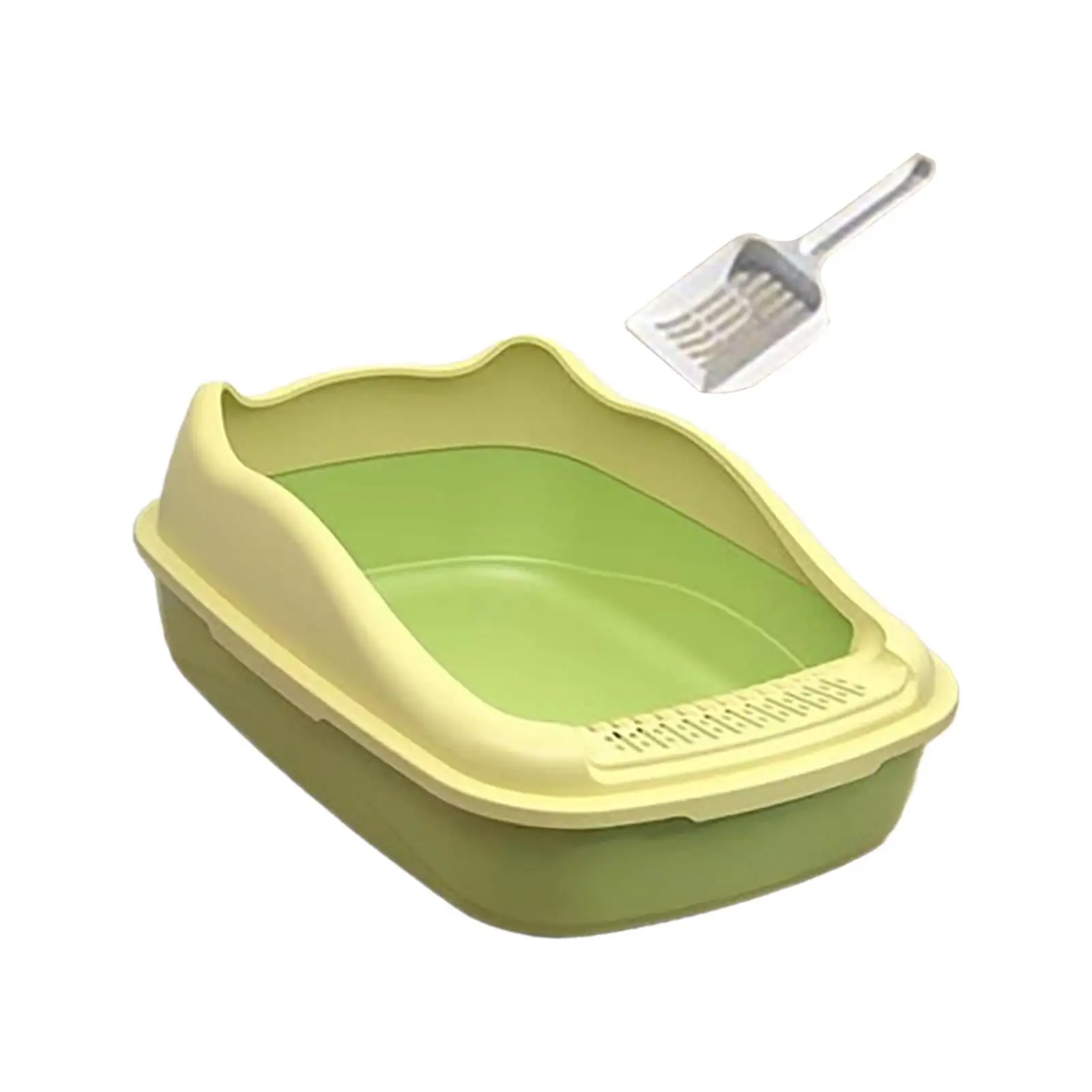 oshhnii Open for Indoor Cats Bedpan Bedpan Cat Litter Container Portable Anti Splashing Lowered Front Sifting Litter Basin M