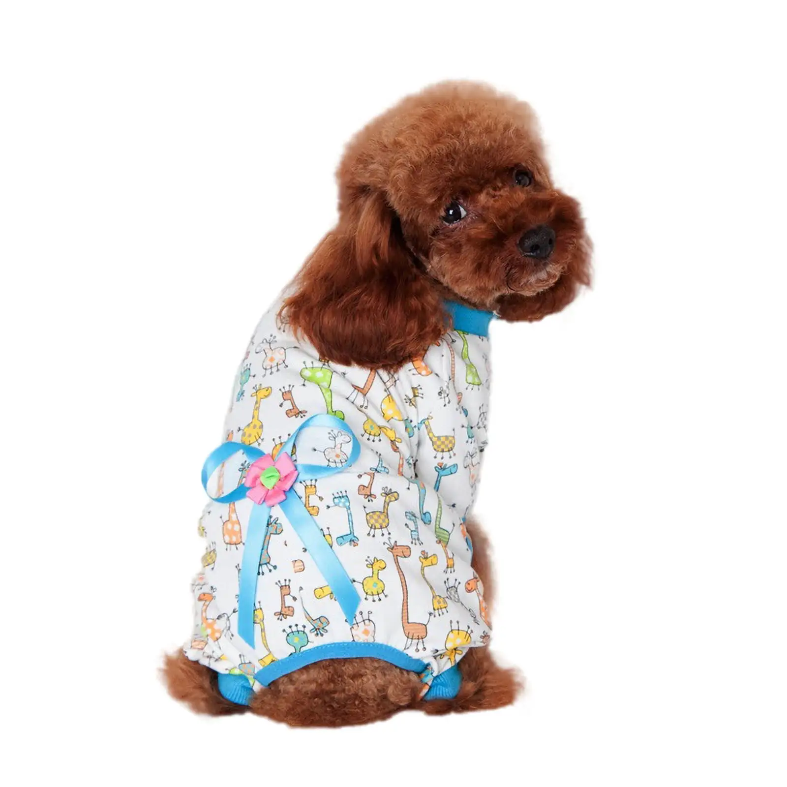 qucoqpe Cute Cartoon Dog Pajamas for Small Dogs Boy Girl. Soft Velvet Stretchable Dog Pjs Onesie Outfits for Doggie Christmas Shirts Sleeper Puppy Cat Gifts