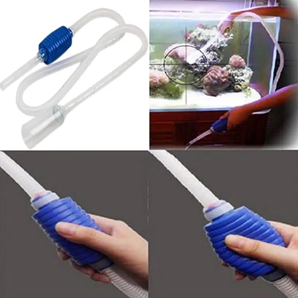 rygai Aquarium Clean Vacuum Water Change Changer Gravel Cleaner Fish Tank Siphon Pump.White