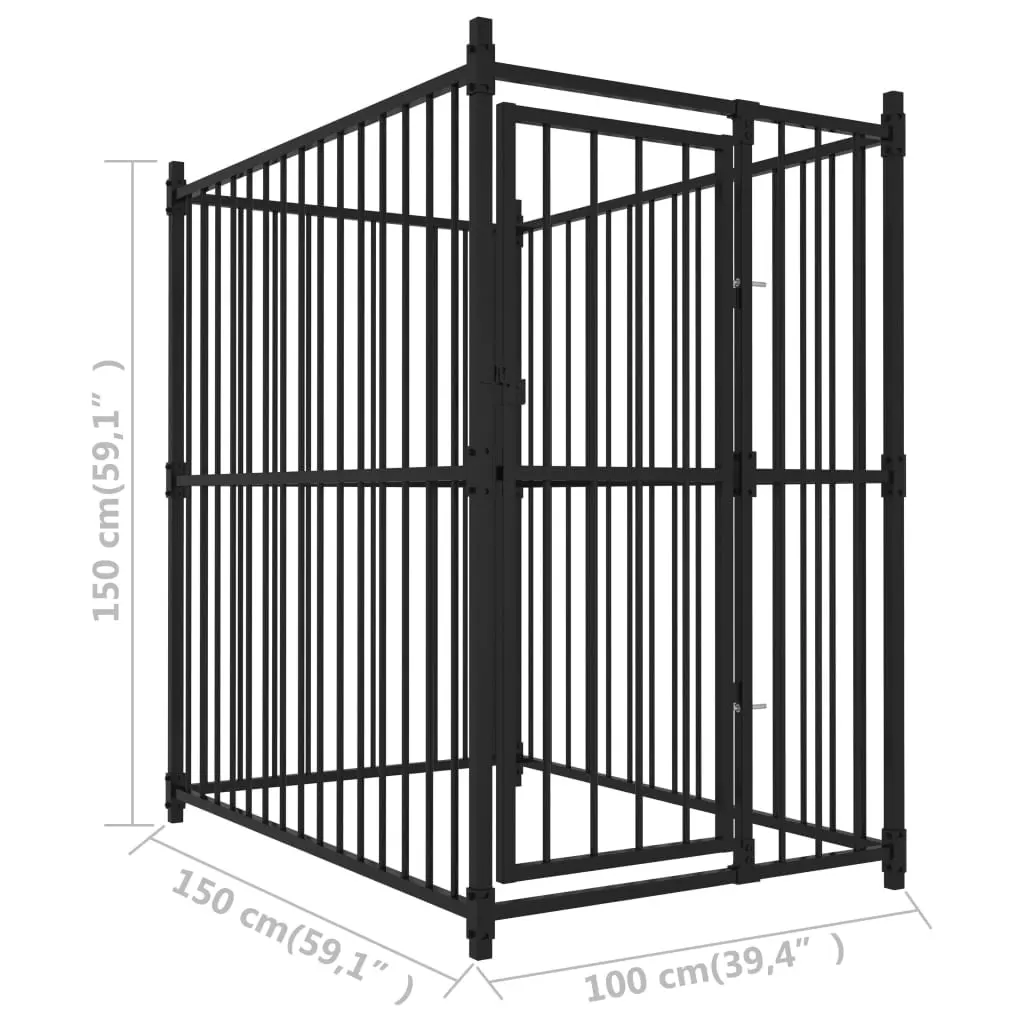 vidaXL Outdoor Dog Kennel 59.1x39.4x59.1