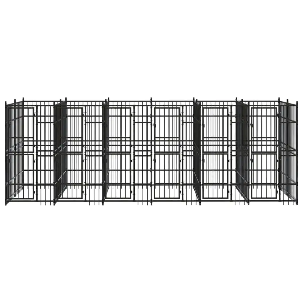 vidaXL Outdoor Dog Kennel Steel 119 ft2