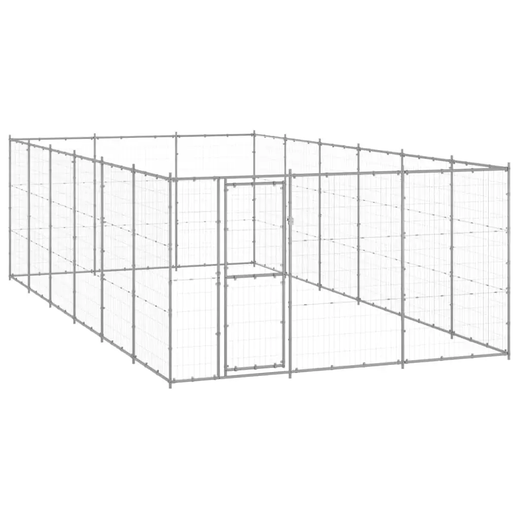 vidaXL Outdoor Dog Kennel Steel 547 ft2