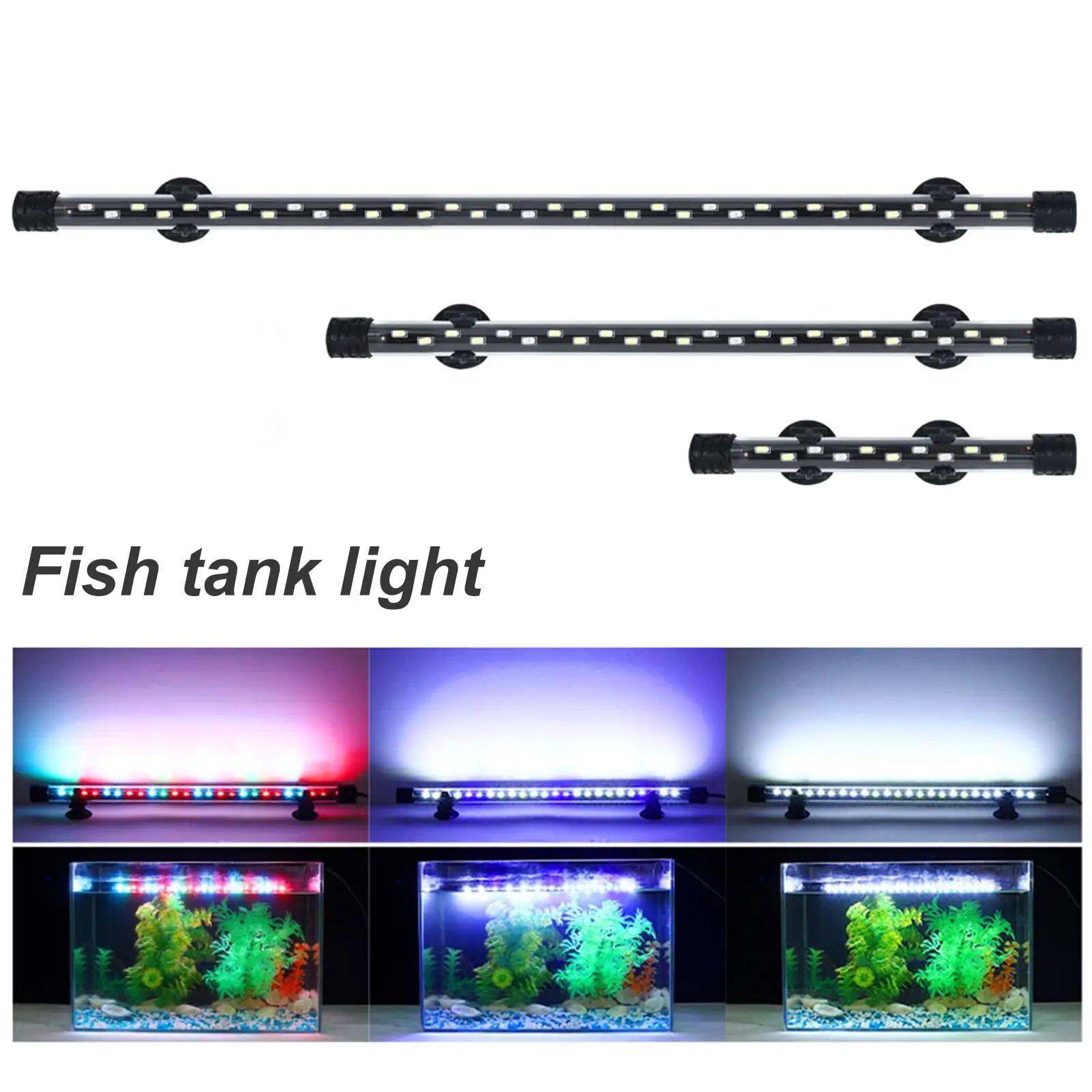 wirlsweal LED Aquarium Light Compact Underwater Lamp Aquariums Lighting for Fish Tank Plants.White.US Plug.7.09 4W