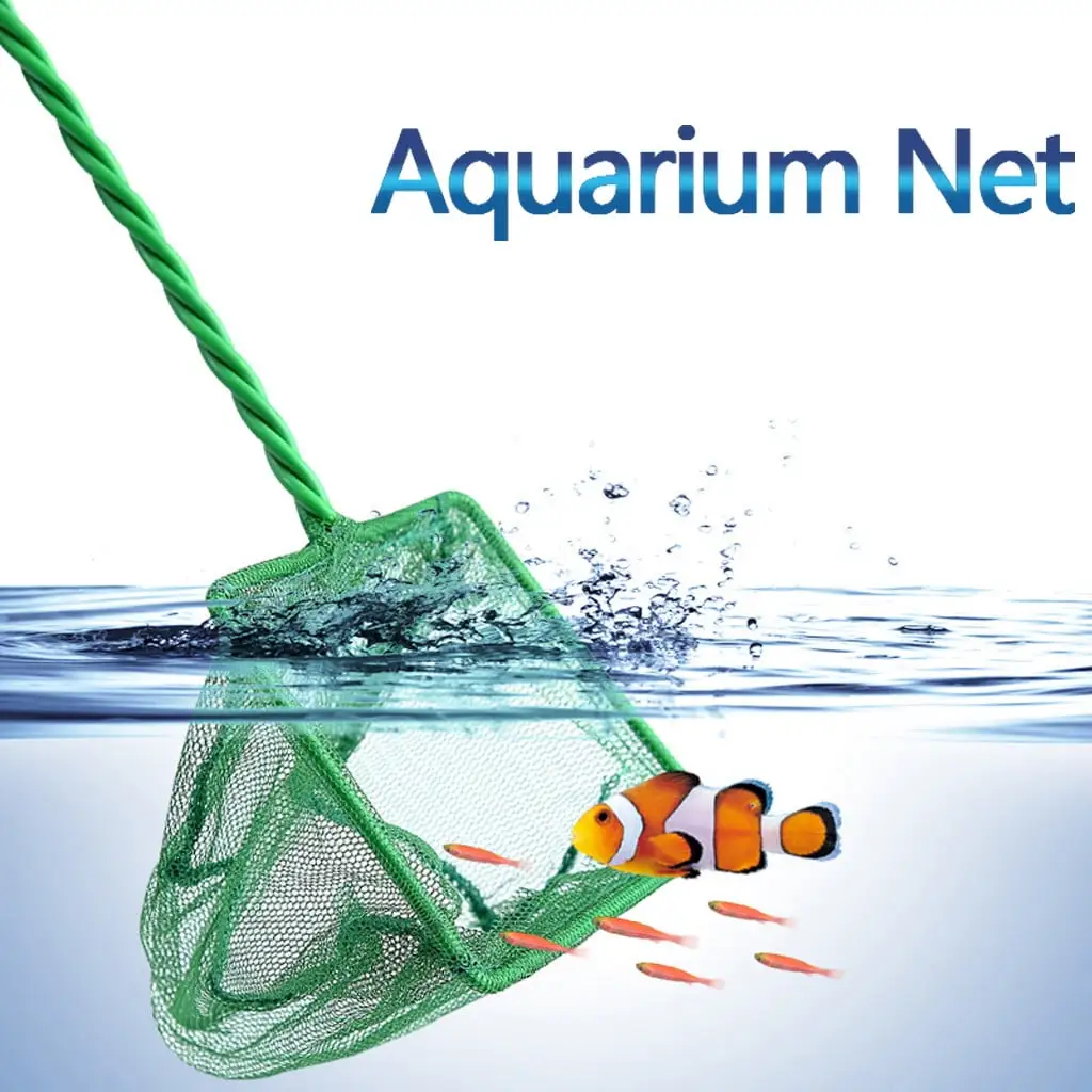 wofedyo fish tank 3inch aquarium net fish tank net fine mesh fish catch net with handle fish tank decorations Green 26*21*1